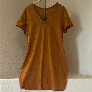 Universal Thread Rust Orange V-Neck T-Shirt Dress